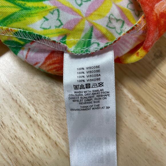 ASOS NWT High Neck Hanky Hem Brach Coverup Dress Tropical Print Size 10 NO BELT - Picture 8 of 9